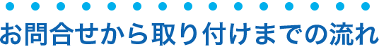 お問合せから取り付けまでの流れ